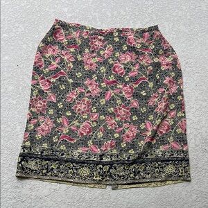 Emma James Pink and Navy Midi Pencil Skirt 20 W